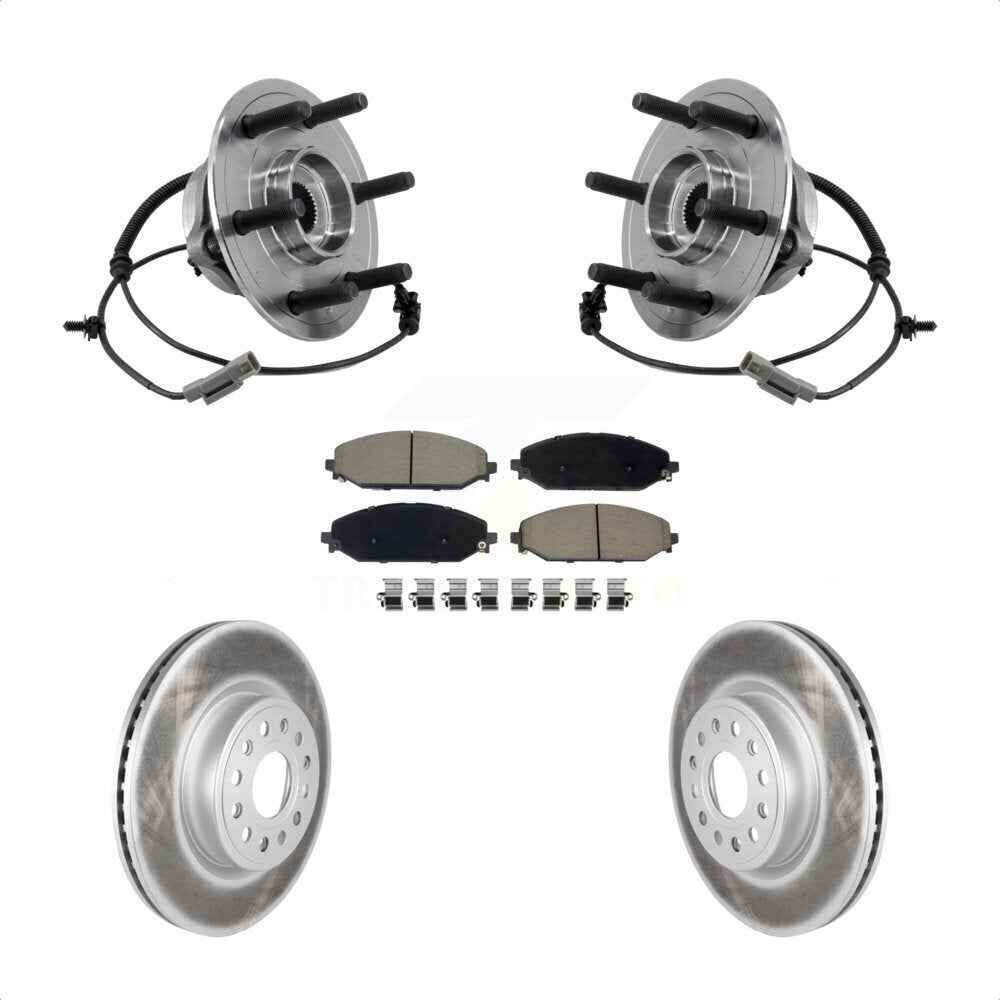 Hub Bearing Coat Brake Rotor Pads Front Kit For Ram 1500 With 22" Factory Wheels