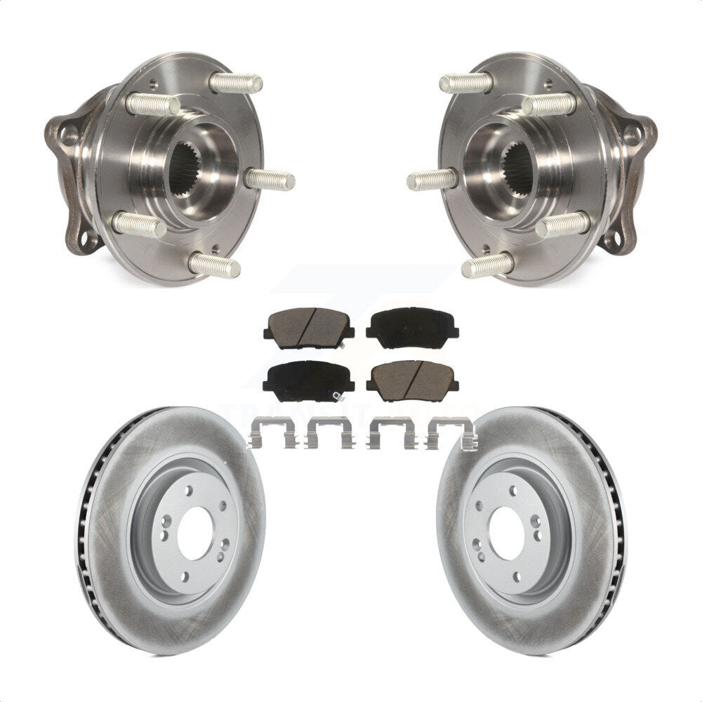 Hub Bearing Assembly Coated Disc Brake Rotor And Pads Front Kit For Hyundai Nexo