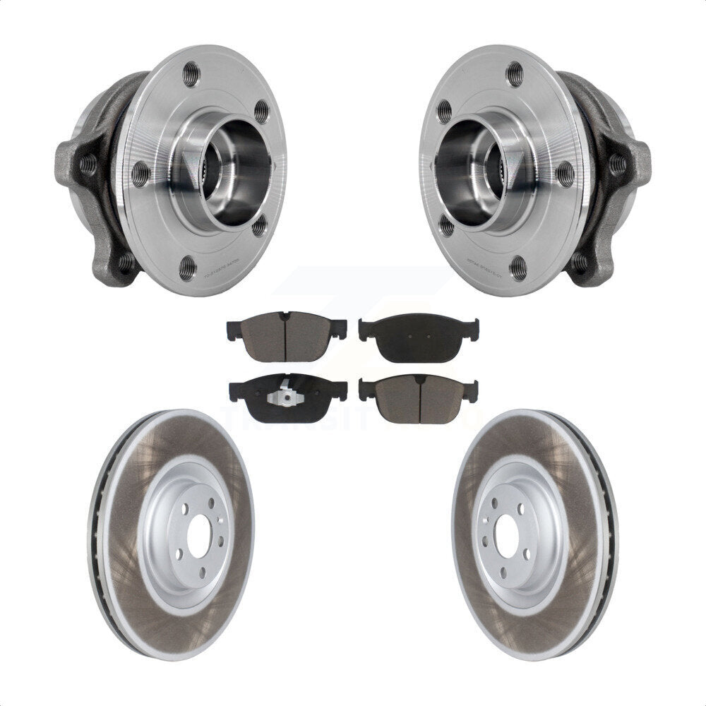 Hub Bearing Assembly Coated Disc Brake Rotors And Pads Front Kit For Volvo XC90