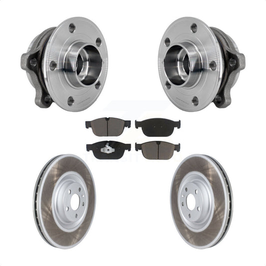 Hub Bearing Assembly Coated Disc Brake Rotors And Pads Front Kit For Volvo XC90