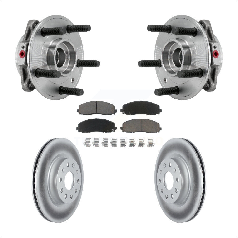 Hub Bearing Assembly Coated Disc Brake Rotor And Pad Front Kit For Jeep Wrangler