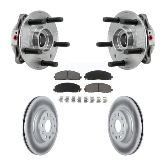 Hub Bearing Assembly Coated Disc Brake Rotor And Pad Front Kit For Jeep Wrangler