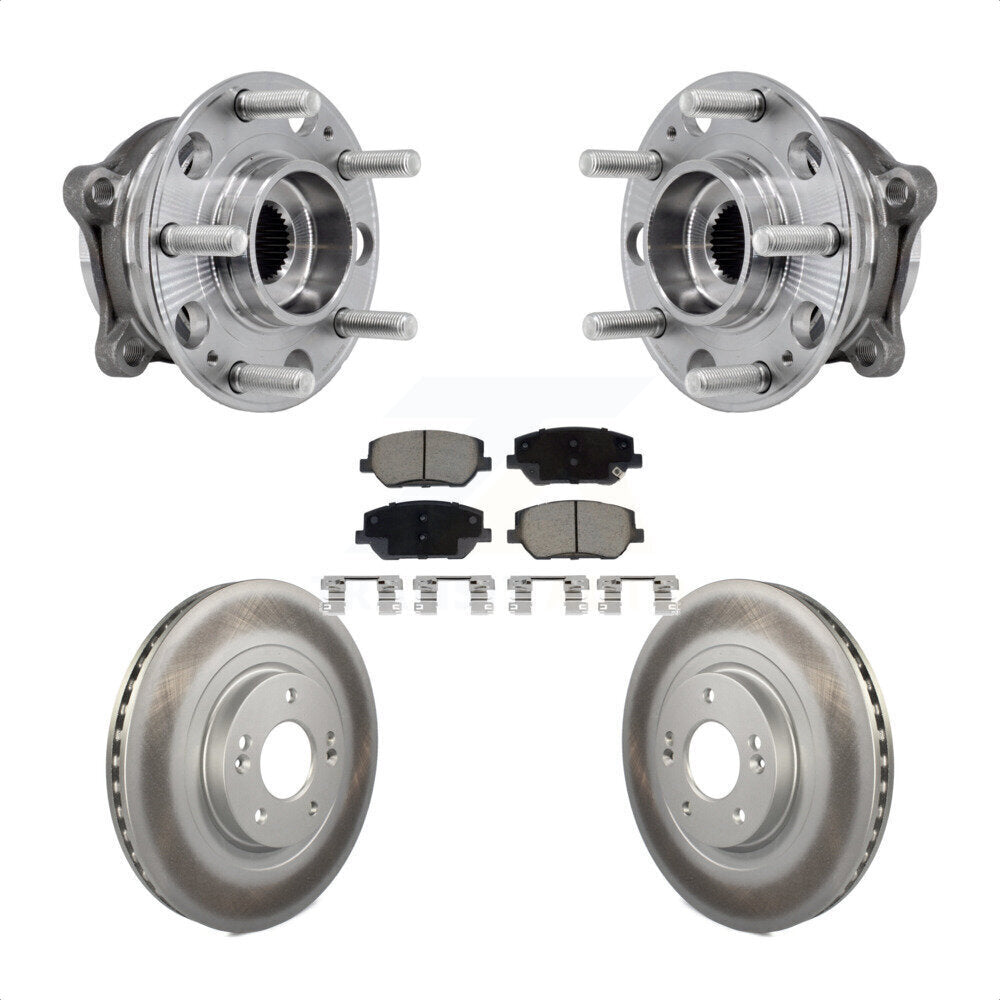 Hub Bearing Coated Disc Brake Rotor Pad Front Kit For 2019-2020 Hyundai Santa Fe