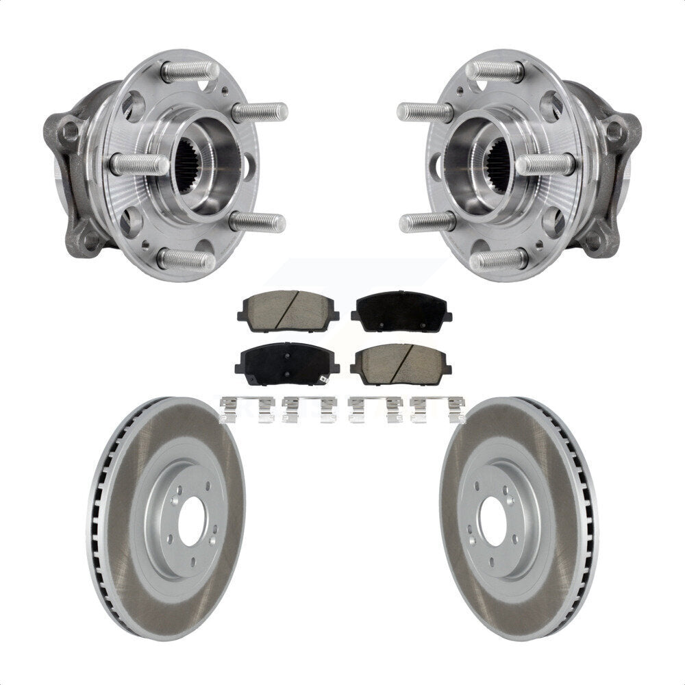 Hub Bearing Coated Brake Rotor Pads Front Kit For Hyundai Palisade Kia Telluride