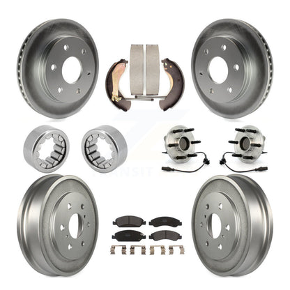 Hub Bearing Coat Brake Rotor Pads Shoe Front Rear Kit (10Pc) For GMC Sierra 1500