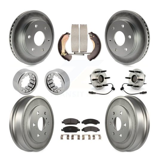 Hub Bearing Coat Brake Rotor Pads Shoe Front Rear Kit (10Pc) For GMC Sierra 1500