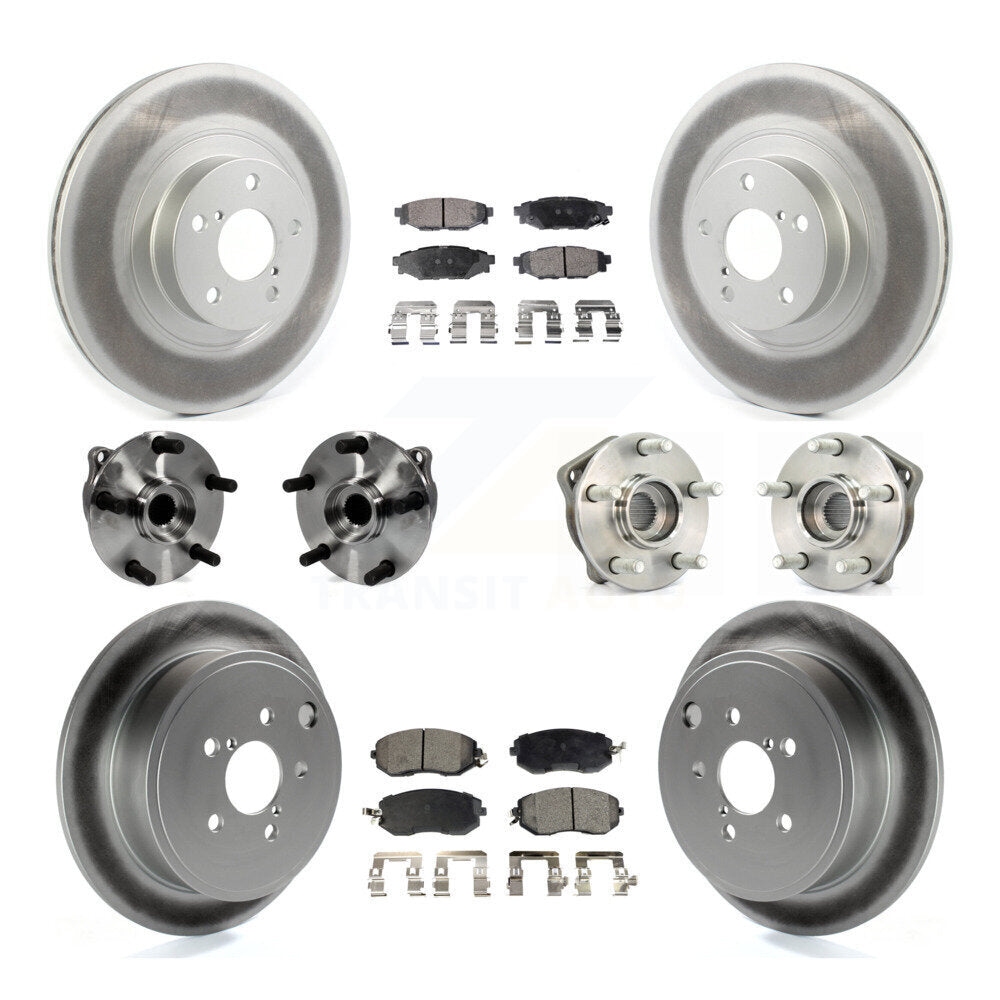Hub Bearing Coated Disc Brake Rotor Pad Front Rear Kit (10Pc) For Subaru Impreza