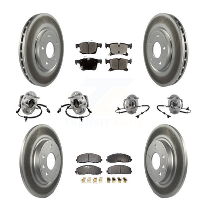 Hub Bearing Coated Brake Rotor & Pad Front Rear Kit (10Pc) For Chrysler Pacifica