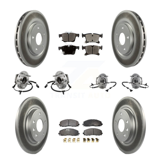 Hub Bearing Coated Brake Rotor & Pad Front Rear Kit (10Pc) For Chrysler Pacifica