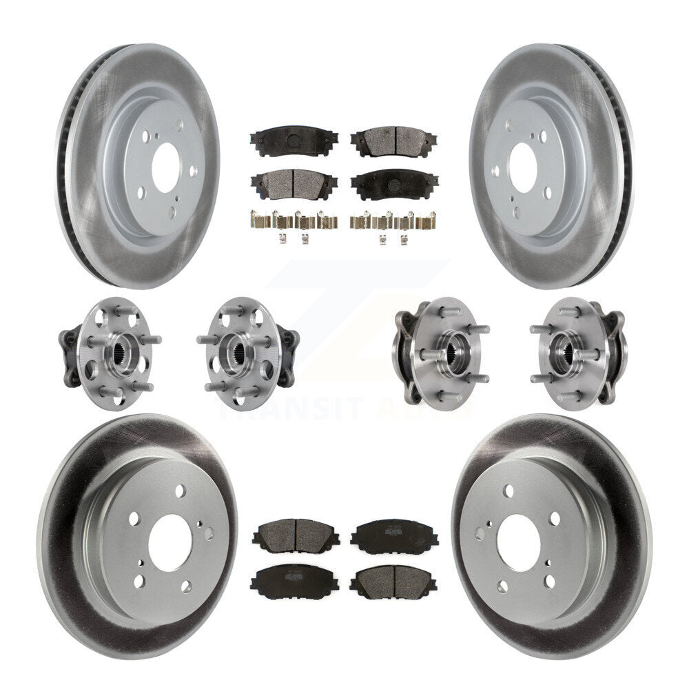 Hub Bearing Coated Brake Rotor Pads Front Rear Kit (10Pc) For Toyota Camry Lexus