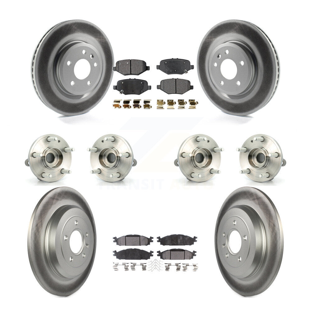 Hub Bearing Coated Disc Brake Rotor Pads Front Rear Kit (10Pc) For Ford Explorer