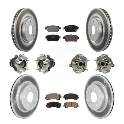 Hub Bearing Coated Disc Brake Rotor & Pad Front Rear Kit (10Pc) For Nissan Rogue
