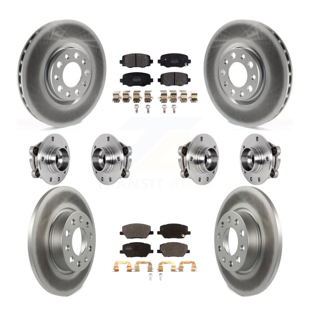 Hub Bearing Coated Brake Rotor Pads Front Rear Kit (10Pc) For Jeep Renegade Fiat