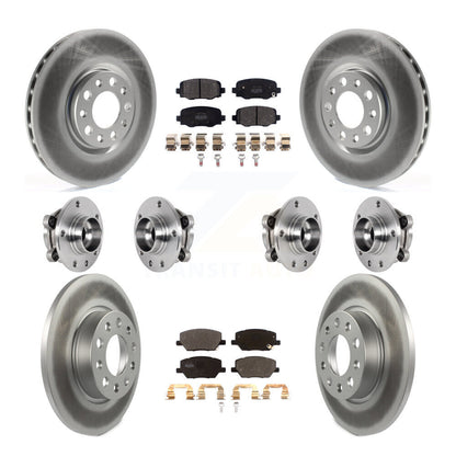 Hub Bearing Coated Brake Rotor Pads Front Rear Kit (10Pc) For Jeep Renegade Fiat