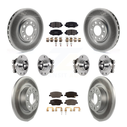 Hub Bearing Coated Brake Rotor Pads Front Rear Kit (10Pc) For Jeep Renegade Fiat