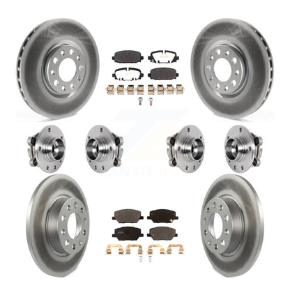 Hub Bearing Coated Brake Rotor & Pads Front Rear Kit (10Pc) For Jeep Compass AWD