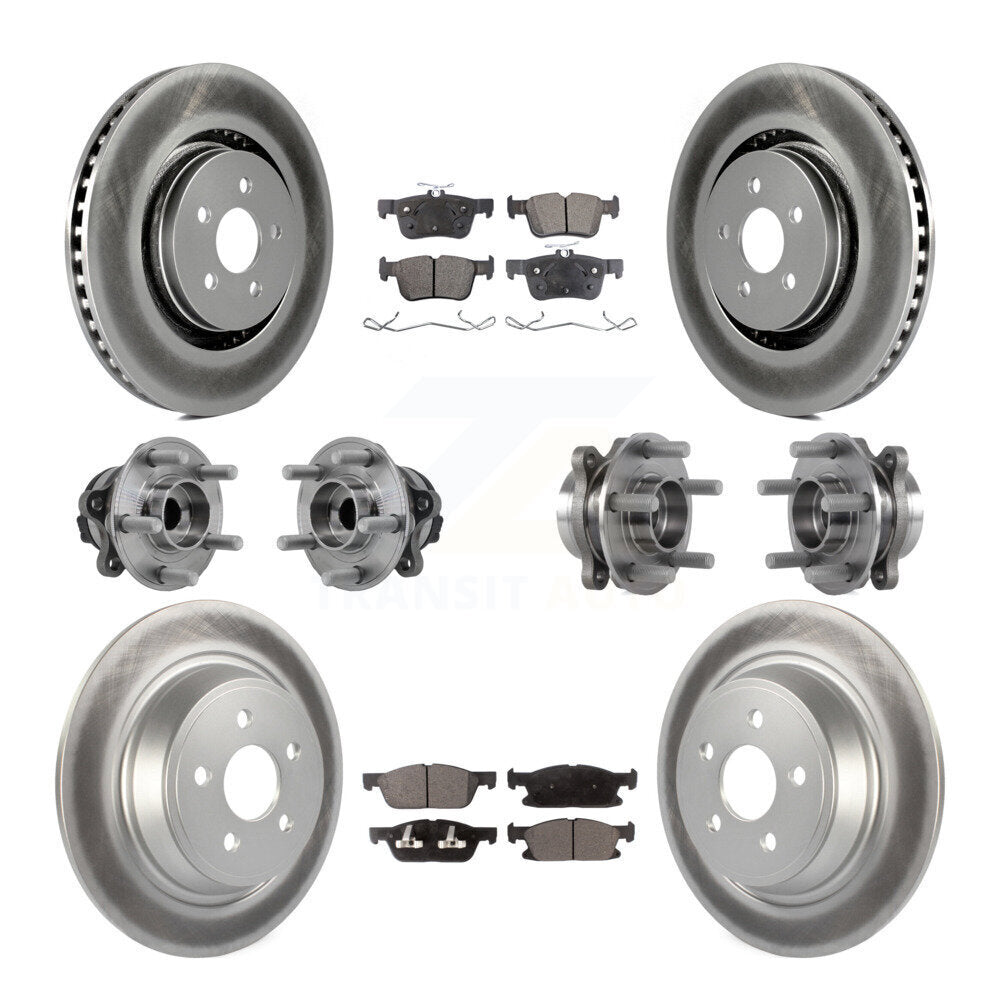 Hub Bearing Coat Brake Rotor Pad Front Rear Kit (10Pc) For Ford Edge Lincoln MKX