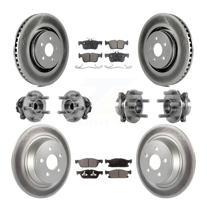 Hub Bearing Coat Brake Rotor Pad Front Rear Kit (10Pc) For Ford Edge Lincoln MKX