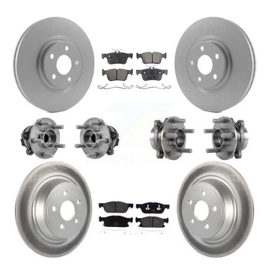 Hub Bearing Coated Brake Rotor Pad Front Rear Kit (10Pc) For Lincoln Continental