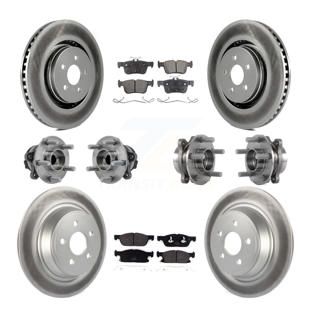 Hub Bearing Coated Brake Rotor Pad Front Rear Kit (10Pc) For Lincoln Continental