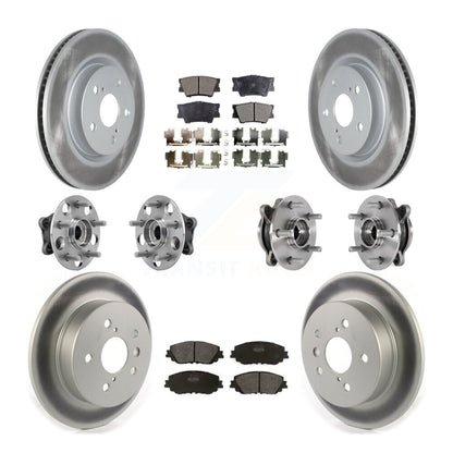 Hub Bearing Coated Disc Brake Rotor & Pad Front Rear Kit (10Pc) For Toyota Camry