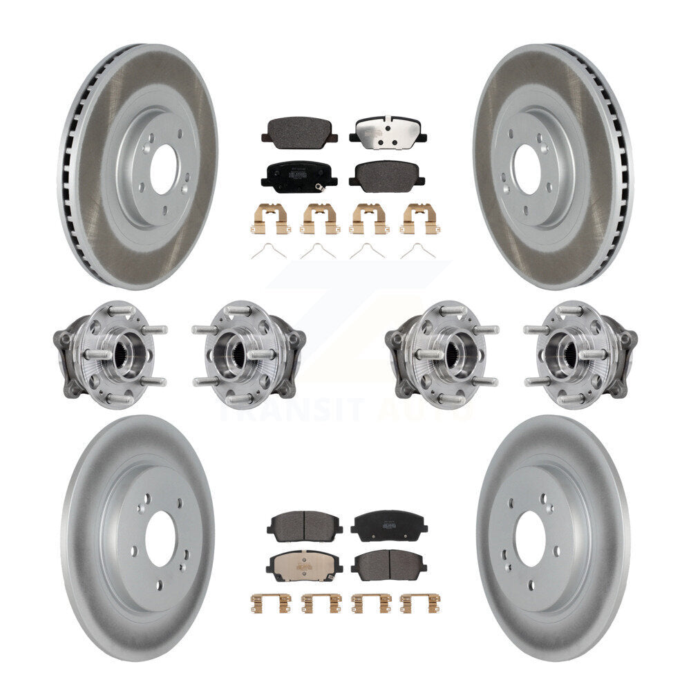 Hub Bearing Coat Brake Rotor Pads Front Rear Kit (10Pc) For Hyundai Palisade Kia