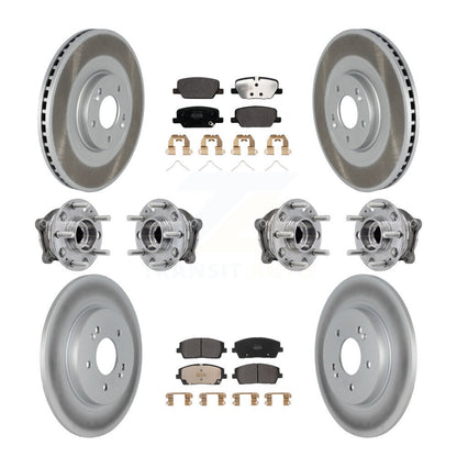 Hub Bearing Coat Brake Rotor Pads Front Rear Kit (10Pc) For Hyundai Palisade Kia