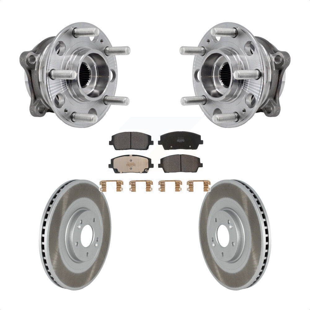 Hub Bearing Coated Brake Rotor Pads Front Kit For Hyundai Palisade Kia Telluride