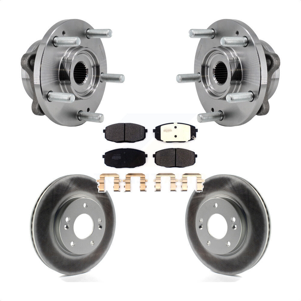 Hub Bearing Coated Brake Rotor & Pads Front Kit For Kia Soul Naturally Aspirated