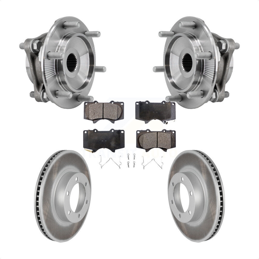 Hub Bearing Coated Disc Brake Rotor Pad Front Kit For Toyota 4Runner Lexus GX470