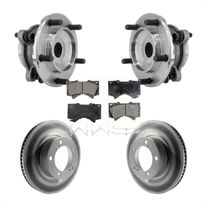 Hub Bearing Coated Disc Brake Rotor Pads Front Kit For Toyota Tundra Sequoia 4WD