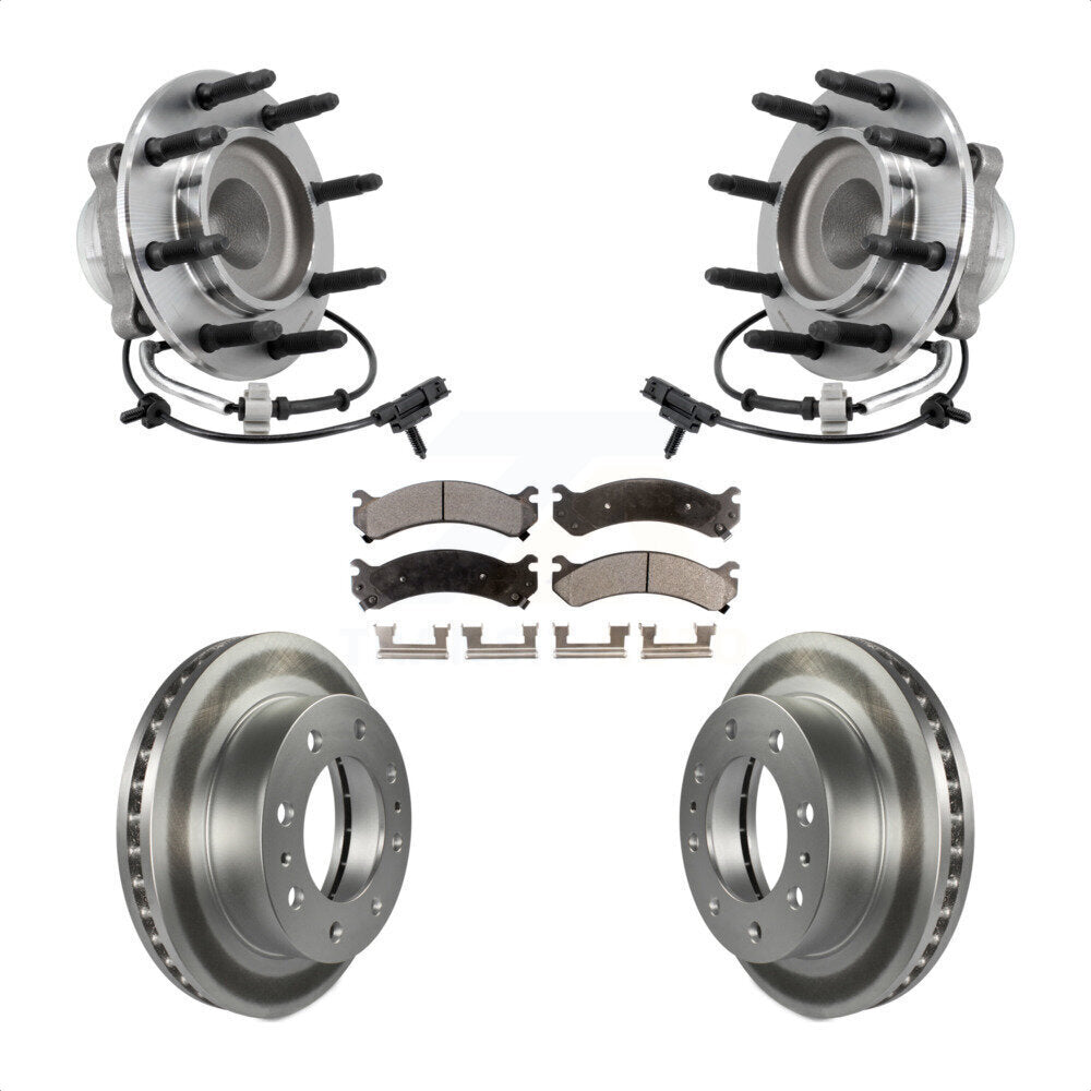 Hub Bearing Coated Brake Rotor And Pad Front Kit For 2018 Chevrolet Express 2500