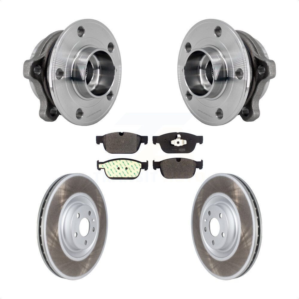 Hub Bearing Assembly Coated Disc Brake Rotors And Pads Front Kit For Volvo XC90