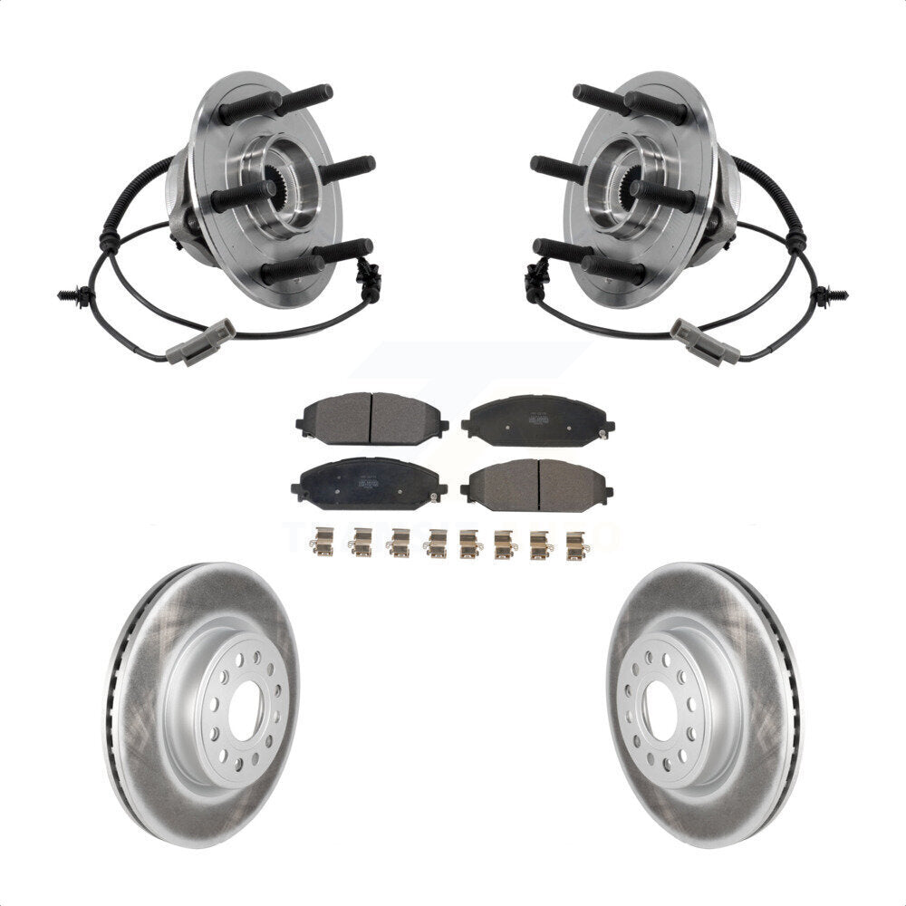 Hub Bearing Coat Brake Rotor Pads Front Kit For Ram 1500 With 22" Factory Wheels