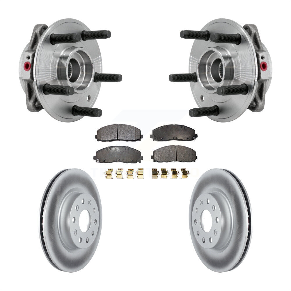 Hub Bearing Assembly Coated Disc Brake Rotor And Pad Front Kit For Jeep Wrangler