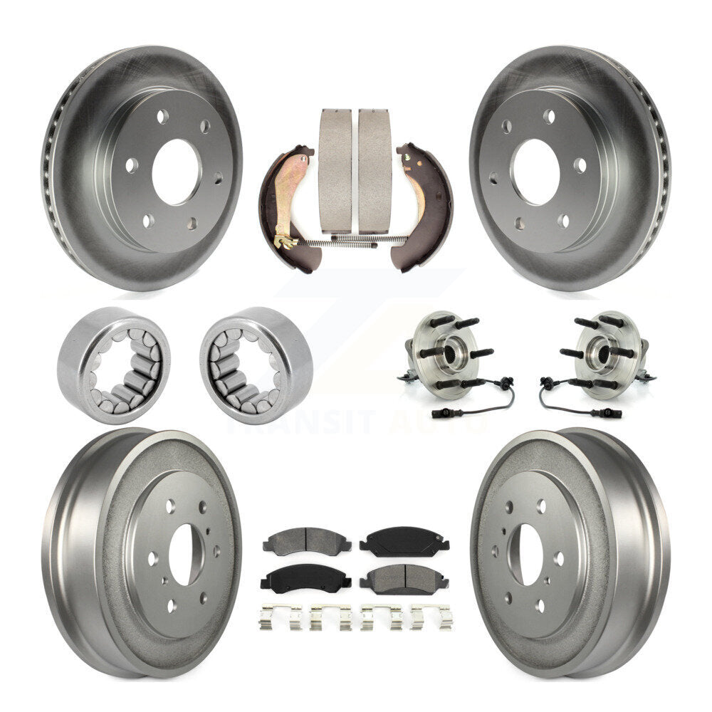Hub Bearing Coat Brake Rotor Pads Shoe Front Rear Kit (10Pc) For GMC Sierra 1500