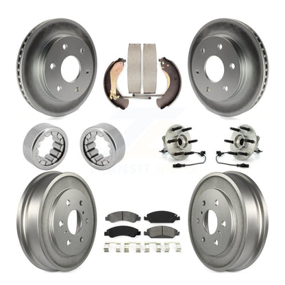 Hub Bearing Coat Brake Rotor Pads Shoe Front Rear Kit (10Pc) For GMC Sierra 1500