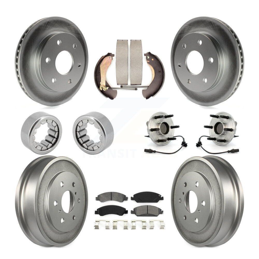 Hub Bearing Coat Brake Rotor Pads Shoe Front Rear Kit (10Pc) For GMC Sierra 1500