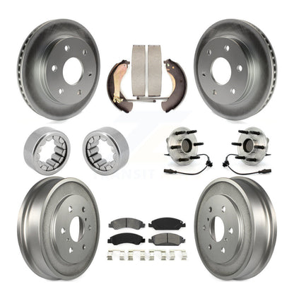 Hub Bearing Coat Brake Rotor Pads Shoe Front Rear Kit (10Pc) For GMC Sierra 1500
