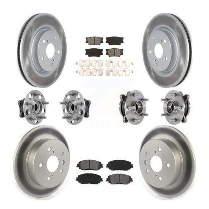 Hub Bearing Coated Disc Brake Rotor & Pad Front Rear Kit (10Pc) For Toyota Camry