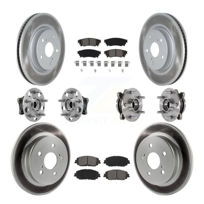 Hub Bearing Coated Brake Rotor Pads Front Rear Kit (10Pc) For Toyota Camry Lexus