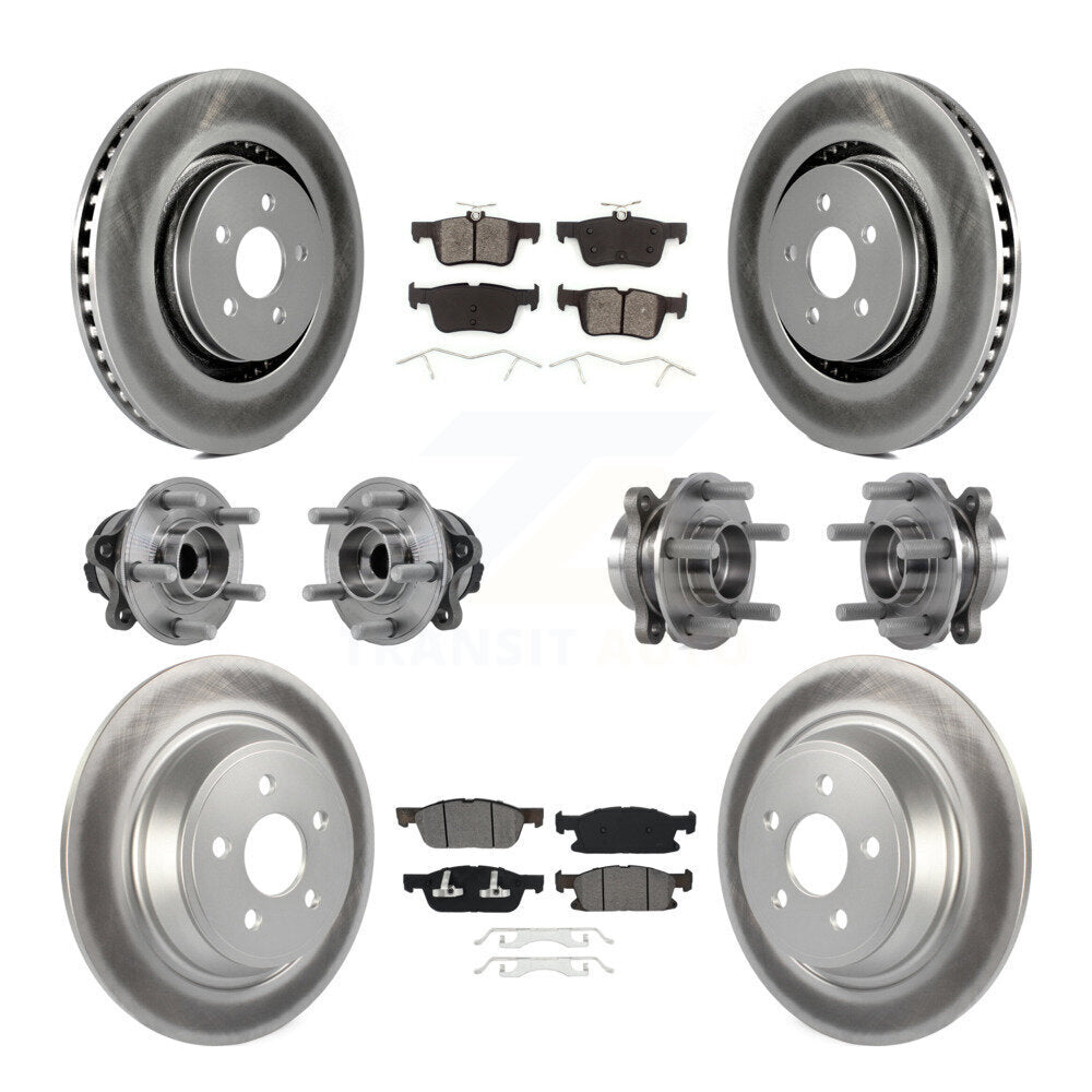 Hub Bearing Coat Brake Rotor Pad Front Rear Kit (10Pc) For Ford Edge Lincoln MKX