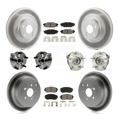Hub Bearing Coated Disc Brake Rotor Pad Front Rear Kit (10Pc) For Subaru Impreza