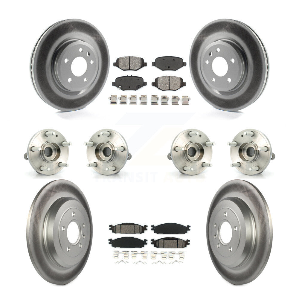 Hub Bearing Coated Disc Brake Rotor Pads Front Rear Kit (10Pc) For Ford Explorer