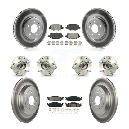 Hub Bearing Coated Disc Brake Rotor Pads Front Rear Kit (10Pc) For Ford Explorer