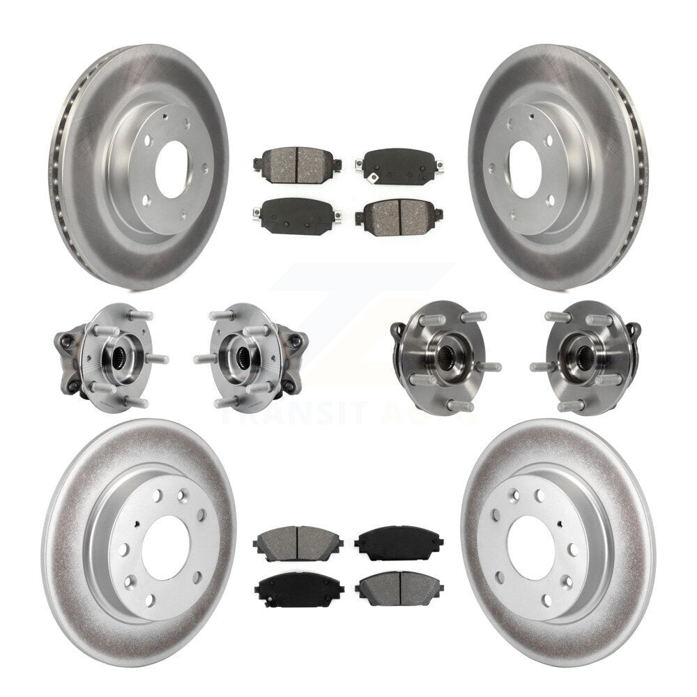 Hub Bearing Coat Brake Rotor Pads Front Rear Kit (10Pc) For 19-21 Mazda CX-3 AWD