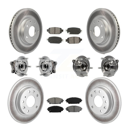 Hub Bearing Coat Brake Rotor Pads Front Rear Kit (10Pc) For 19-21 Mazda CX-3 AWD