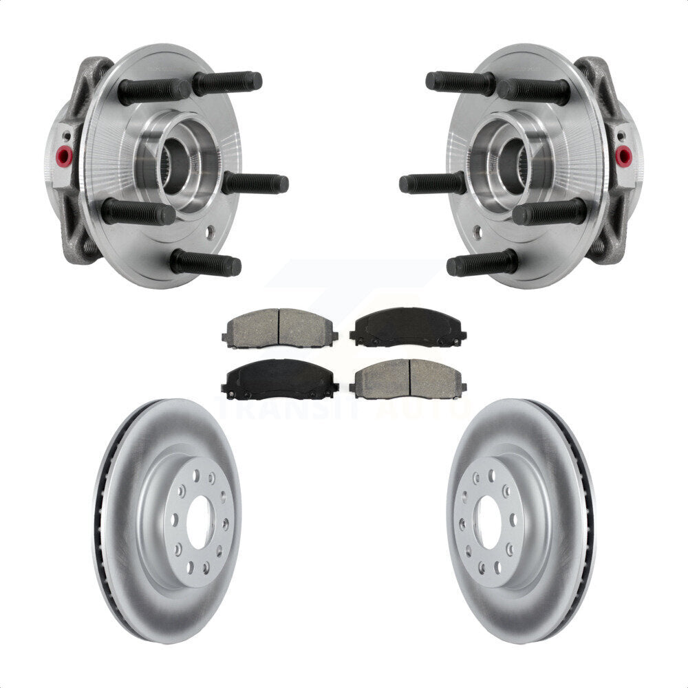 Hub Bearing Assembly Coated Disc Brake Rotor And Pad Front Kit For Jeep Wrangler