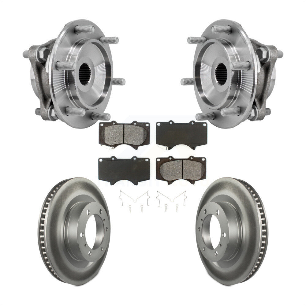 Hub Bearing Coated Disc Brake Rotor Pad Front Kit For Toyota 4Runner Lexus GX460