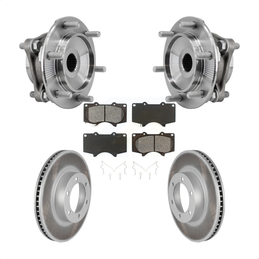 Hub Bearing Coated Disc Brake Rotor Pad Front Kit For Toyota 4Runner Lexus GX470